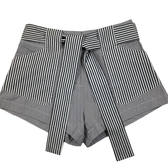 Derek Lam 10 Crosby Cotton Shorts Navy White - Picture 7 of 9